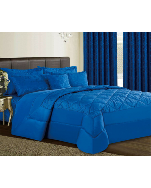 3Pcs Paisley Floral Heavy Jacquard Bedspread Quilted Bedding Set 2 Pillow Shams Blue Lubango