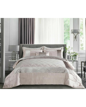 3 Piece Sequin Pattern Mink Bedspread/Comforter With Pillow Shams