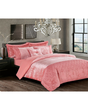 Pink Crushed velvet soyo Duvet Cover Set