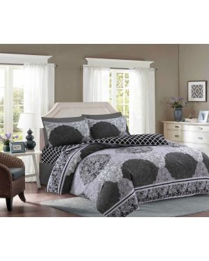  Tata cotton rich complete bedding set in grey Colour