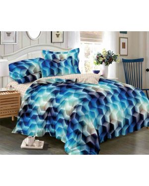 Printed Design Effect 4 Piece 3D Duvet Cover Complete Bedding Set With Fitted Sheet & Pillowcase