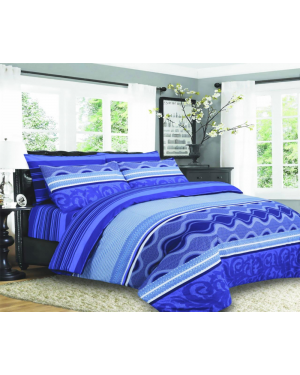 Sopron cotton complete bedding set printed design Blue