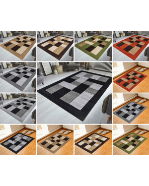Luxury Block Geometric Area Carpet Living Room Bedroom Rug Modern Door Floormat