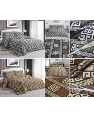 Luxury Black Brown Greeky Complete Bedding Set Soft Microfiber Fabric
