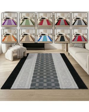 Geometric Area Rug Gel Back Non Slip Polypropylene Floor Mat Runner for Hallway, Kitchen & Living Room