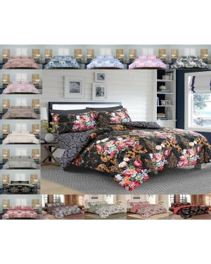 Modern 3PCs Poly Cotton Duvet Covers Quilt Bedding Set With Matching Pillow Case