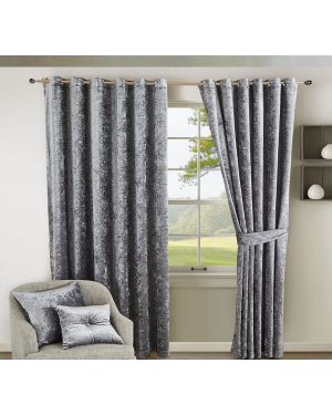 Prado Curtains Pair Ring Top Heavy Crushed Velvet and Fully Lined 