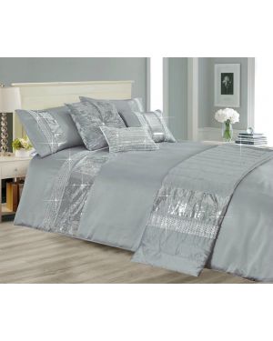 Machla 3 Piece Sequence Style Duvet/Quilt Cover and Pillow Cases Bedding Set