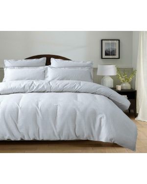 3 Piece lyn White Duvet Quilt Cover Bedding Set 100% Cotton with Pillow Cases