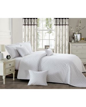 Horsen White heat pressed bedspread with pillow shams